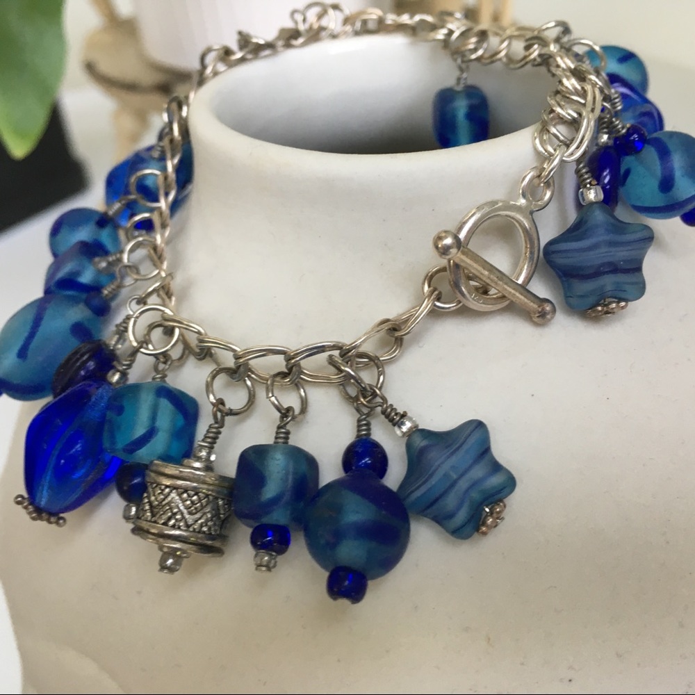 Vintage bead charm bracelet